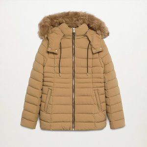 Mango Faux Fur Anorak Coat | Size S